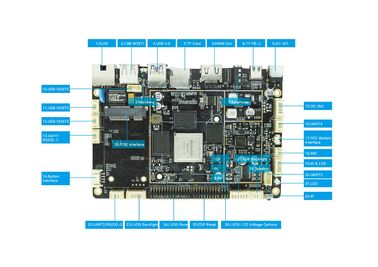 Rockchip RK3399 4K lvds edp Resolución 1080P 4GB DDR 32GB EMMC Junta de sistema integrado Hexa-Core Junta de ARM WIFI